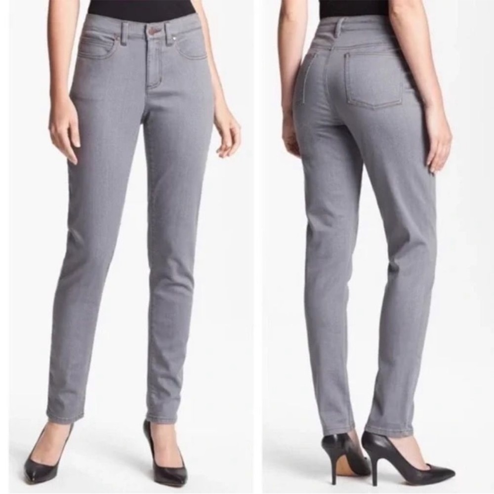 EILEEN FISHER Organic Cotton Stretch Skinny Jeans Gray Size 0